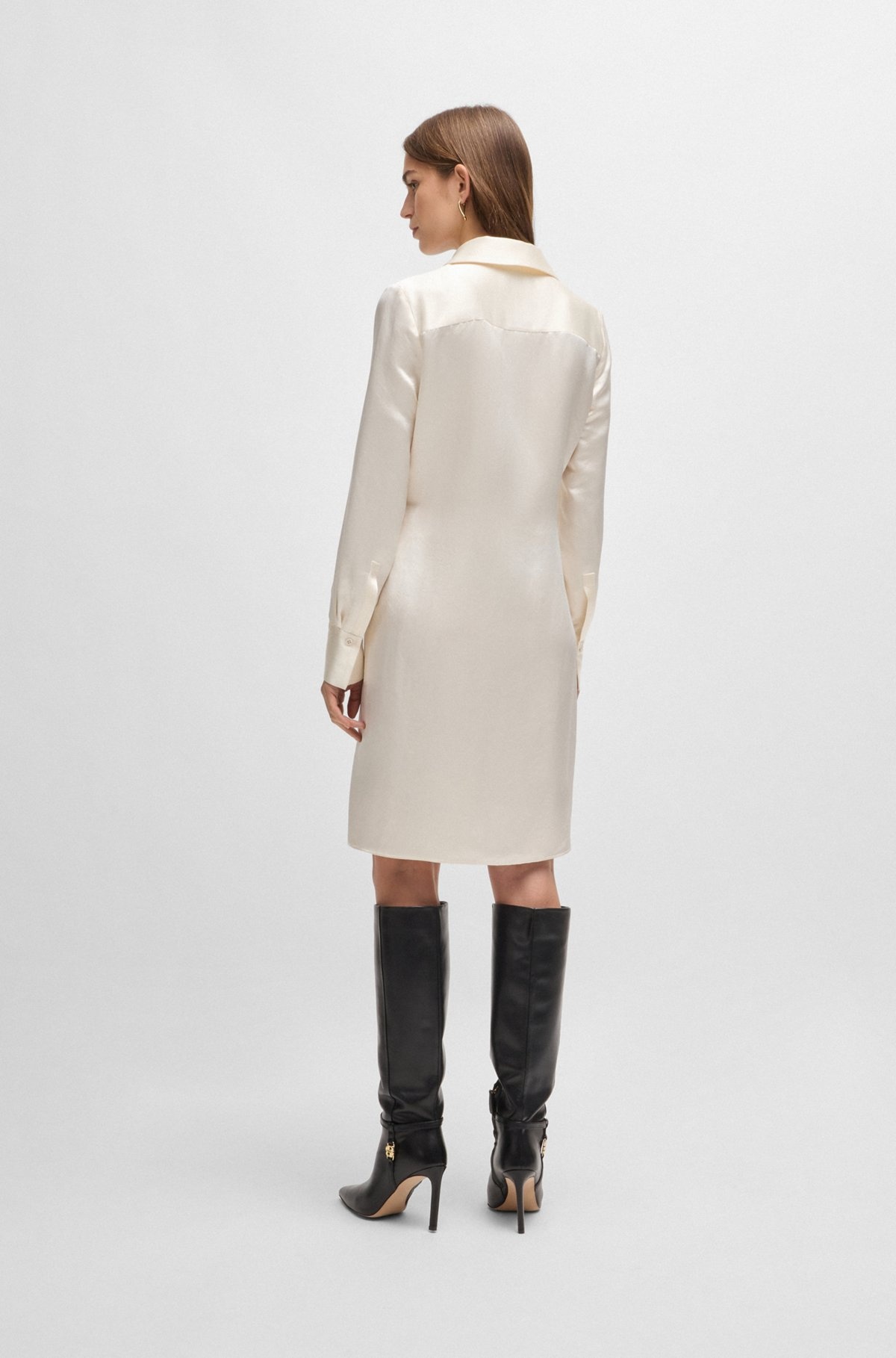 WRAP-FRONT DRESS WITH COLLAR - 4