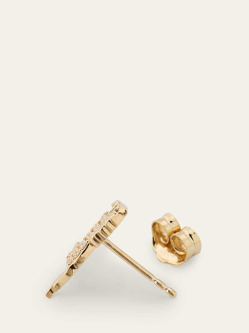14K Yellow Gold Diamond Horse Stud Earring, Single (Left) 4