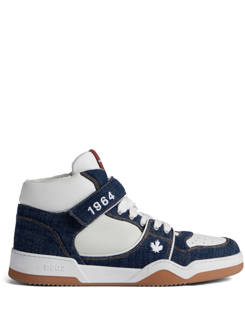 panelled denim sneakers - 1