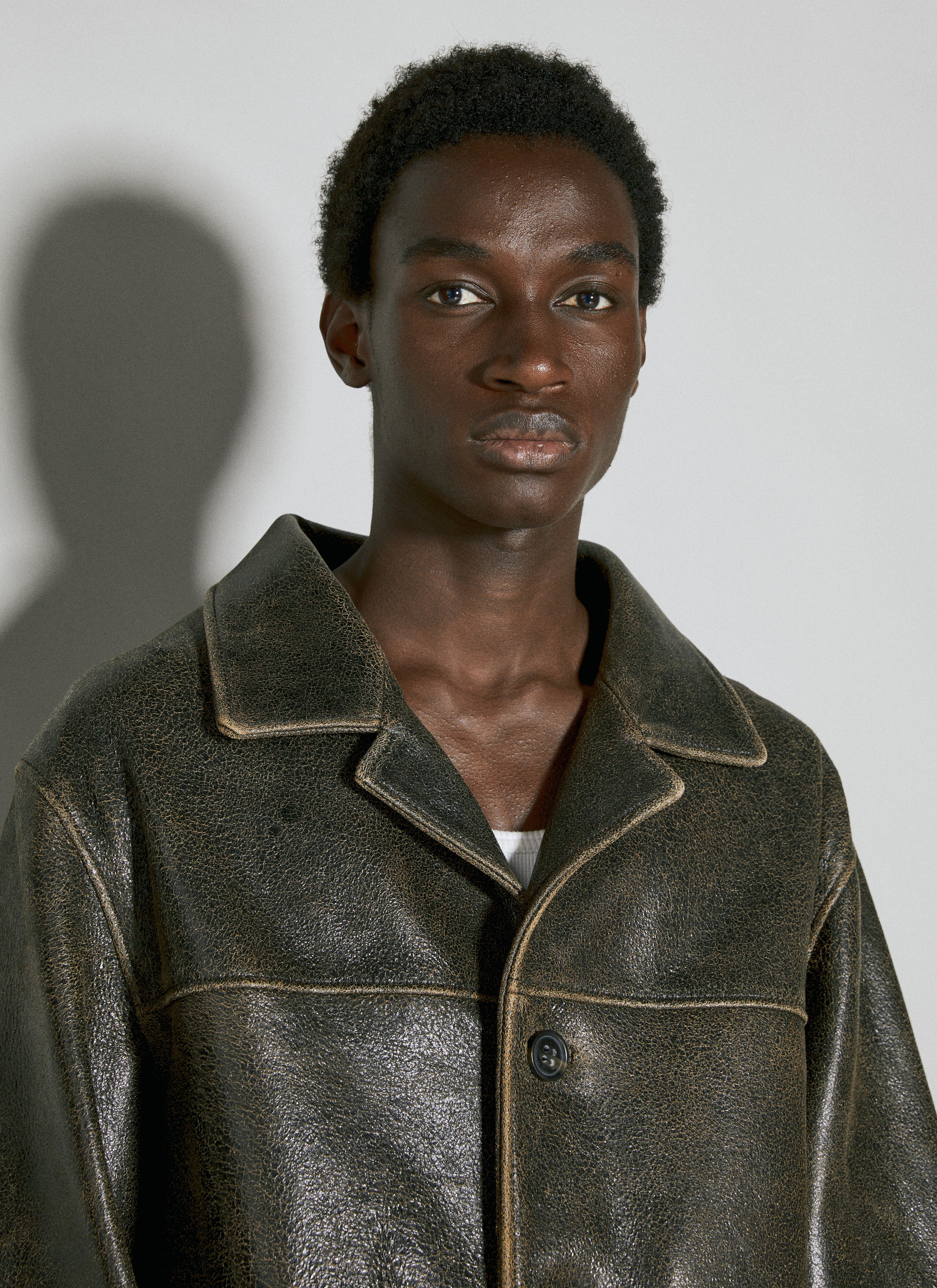 Crackle Leather Coat - 2