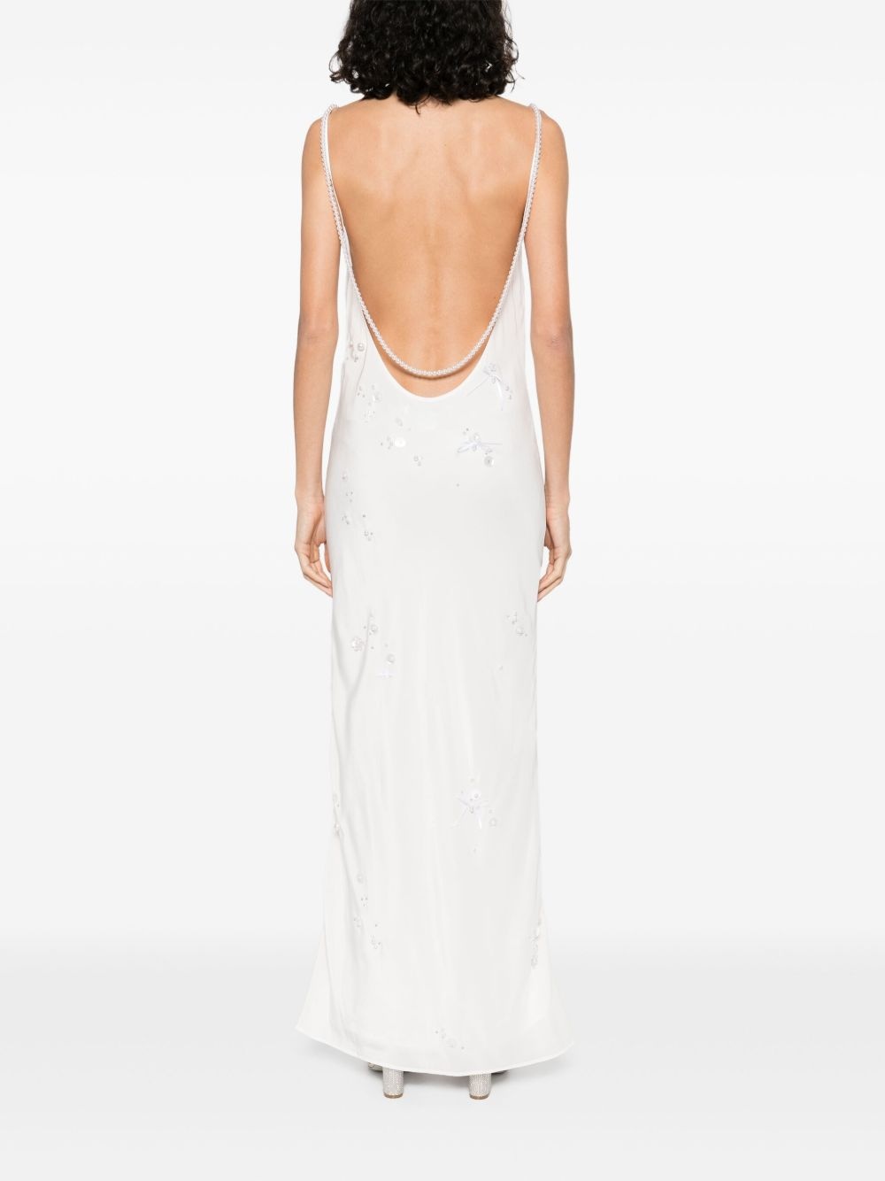 pearl-embroidered maxi dress - 4