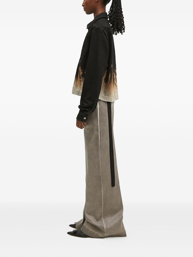 Rick Owens DRKSHDW flame-print denim jacket outlook