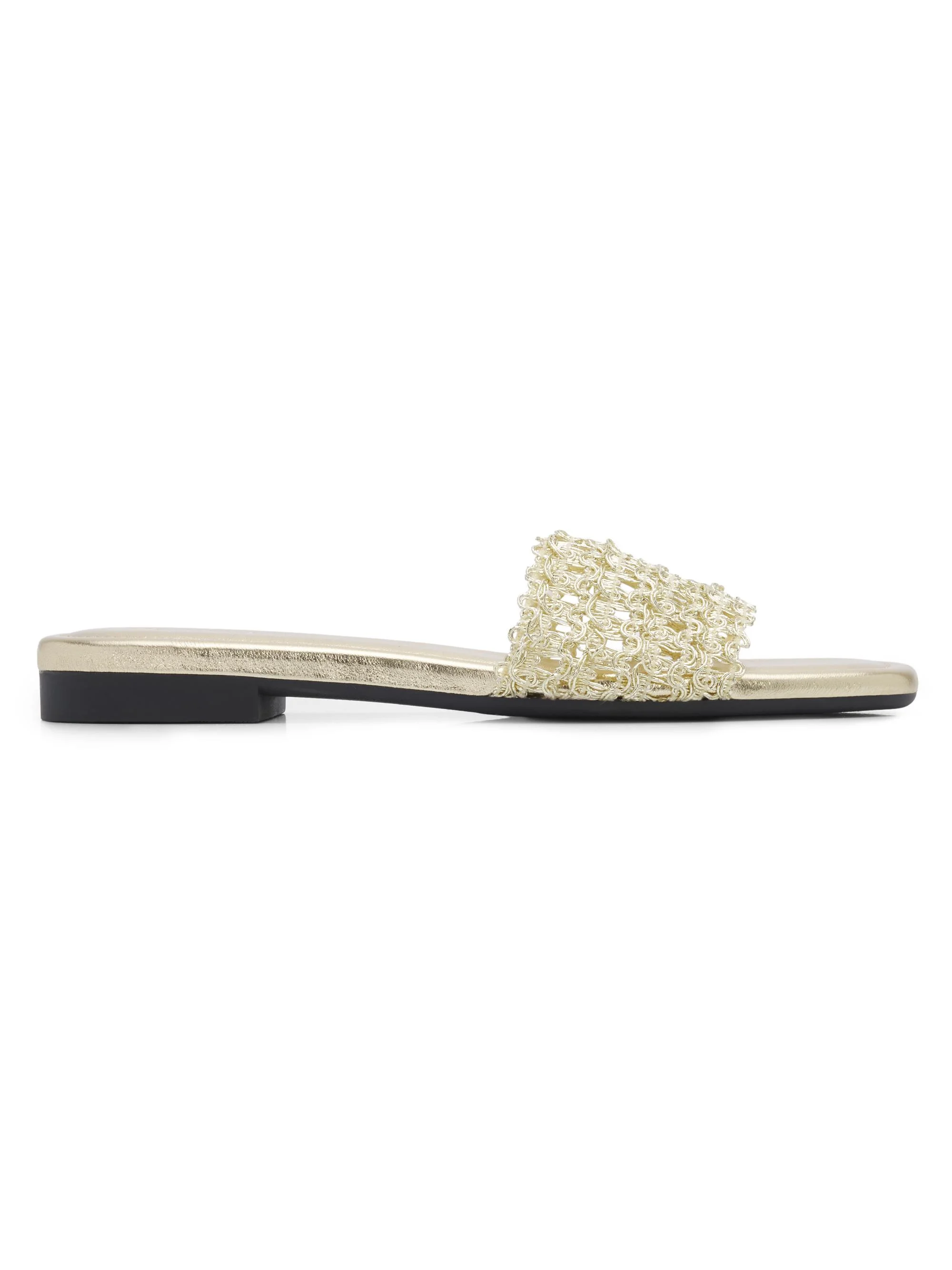 Women's Ellie Woven Strap Slides - Gold - 1