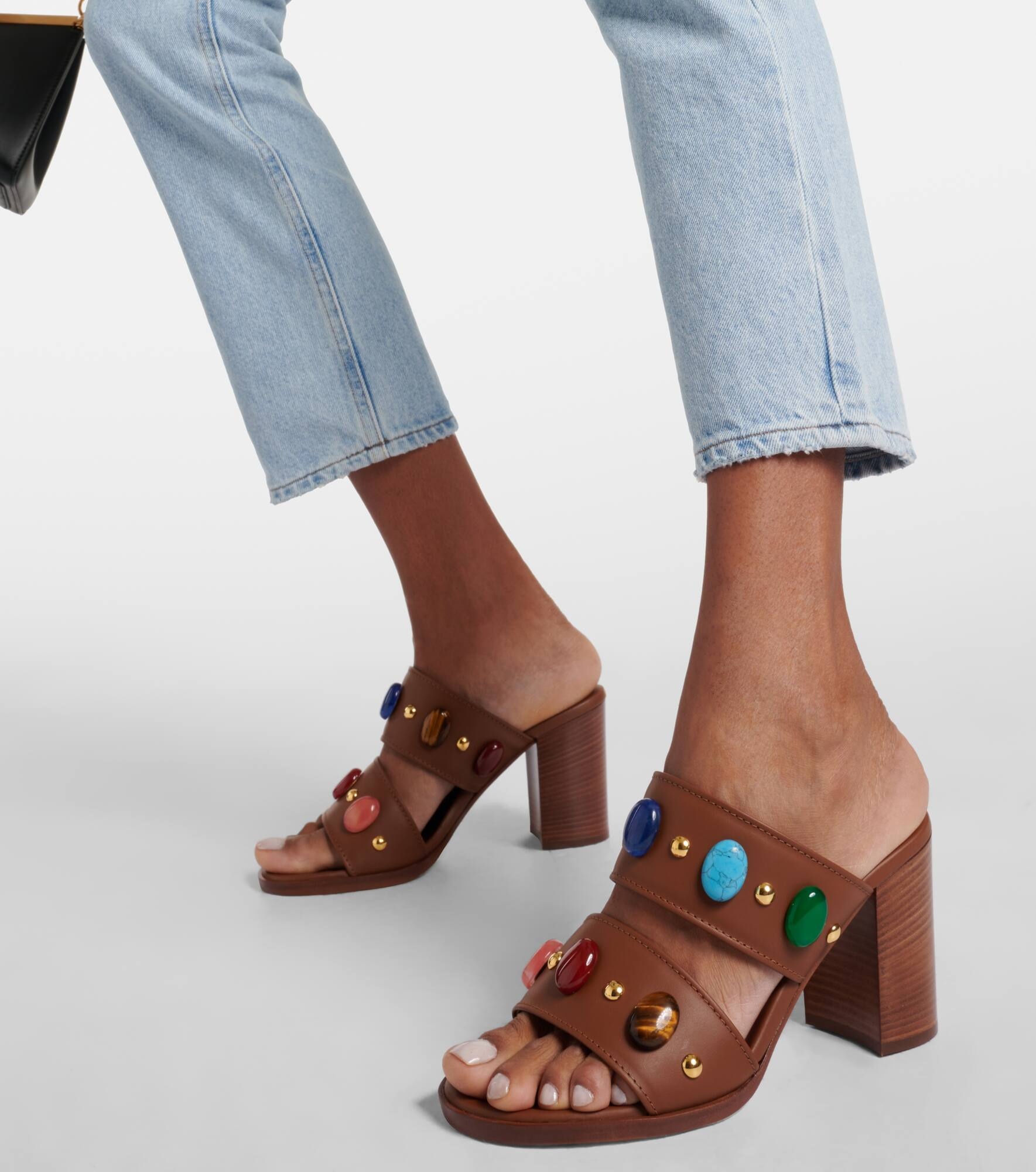 Embellished leather sandals - 4