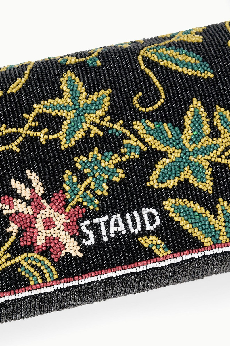 STAUD TIMMY CONVERTIBLE SHOULDER BAG BLACK FLORAL 5
