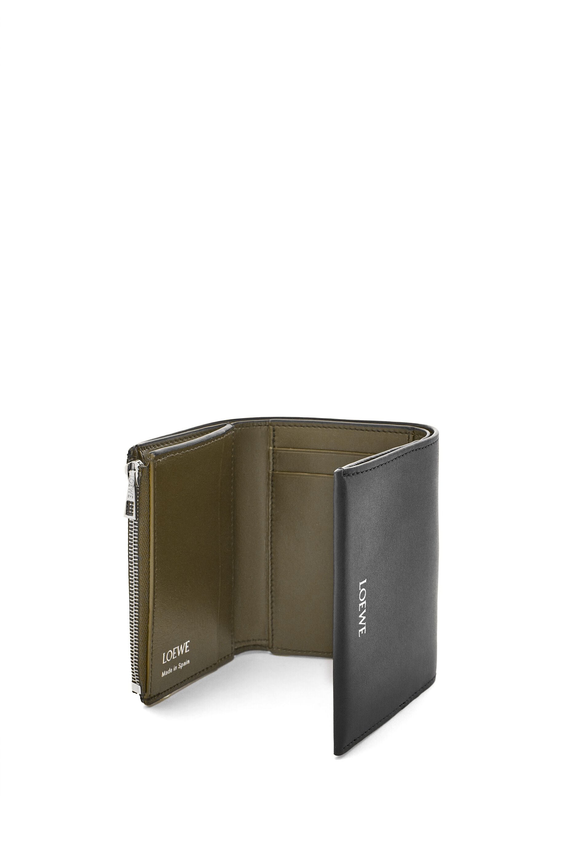 Trifold zip wallet in shiny nappa calfskin - 3