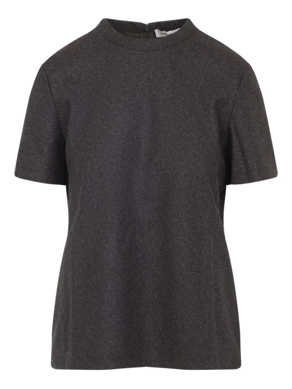high-neck short-sleeve T-shirt - 1