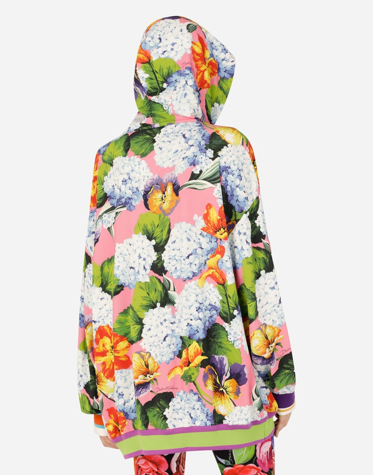 Floral-print cady hoodie - 5