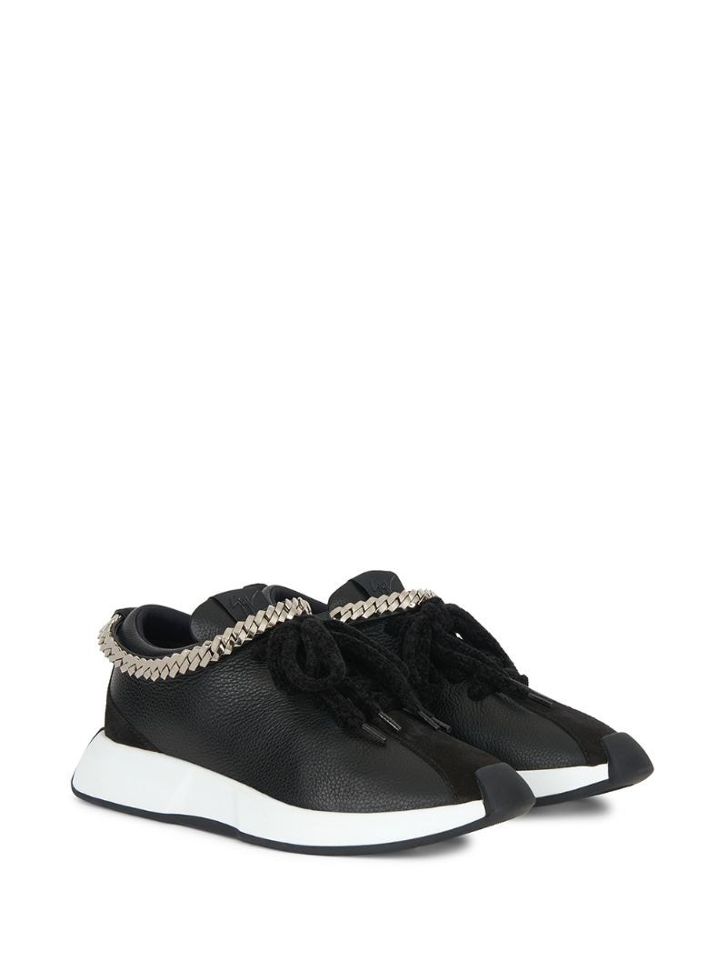 Ferox chain-detail leather trainers - 2