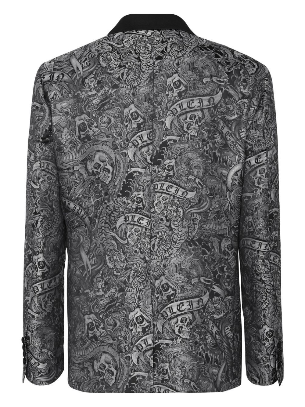 tattoo-print twill blazer - 2