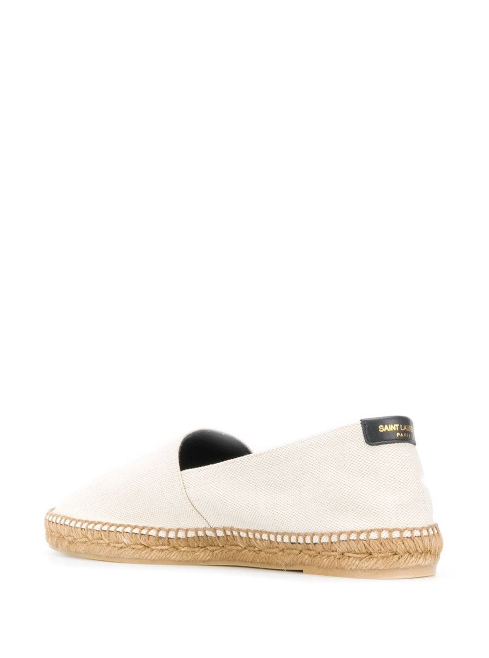 Saint Laurent Men White Espadrilles With Logo Saint Laurent In Cotton And Linen Man - 3