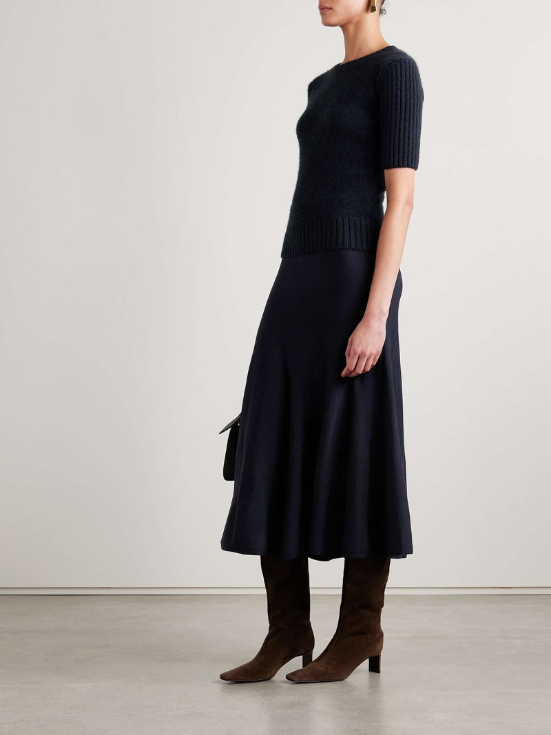 KHAITE Mia ribbed cashmere sweater Navy outlook