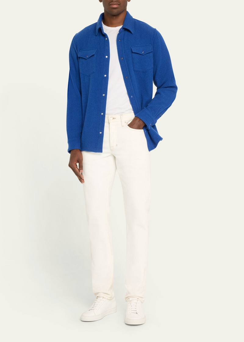 God’s True Cashmere Men's Cashmere Shirt with Lapis Lazuli Snaps outlook