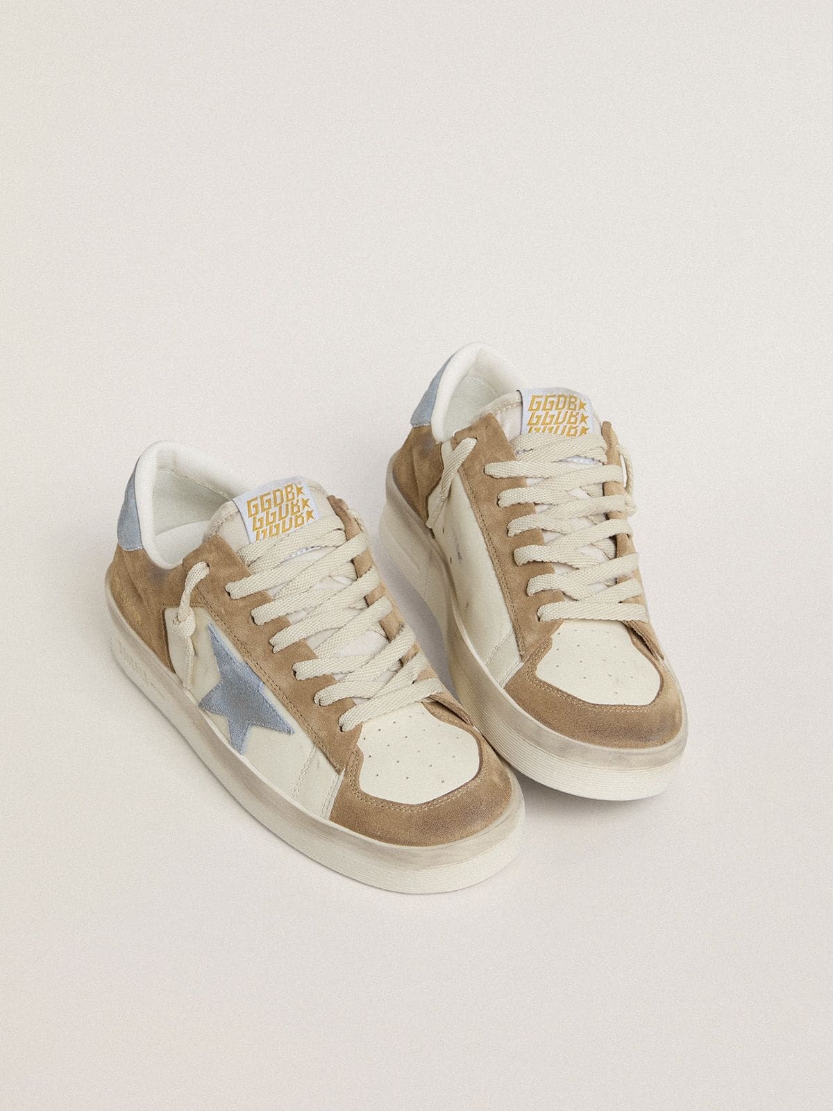 Golden Goose Stardan LTD in white leather and tobacco suede