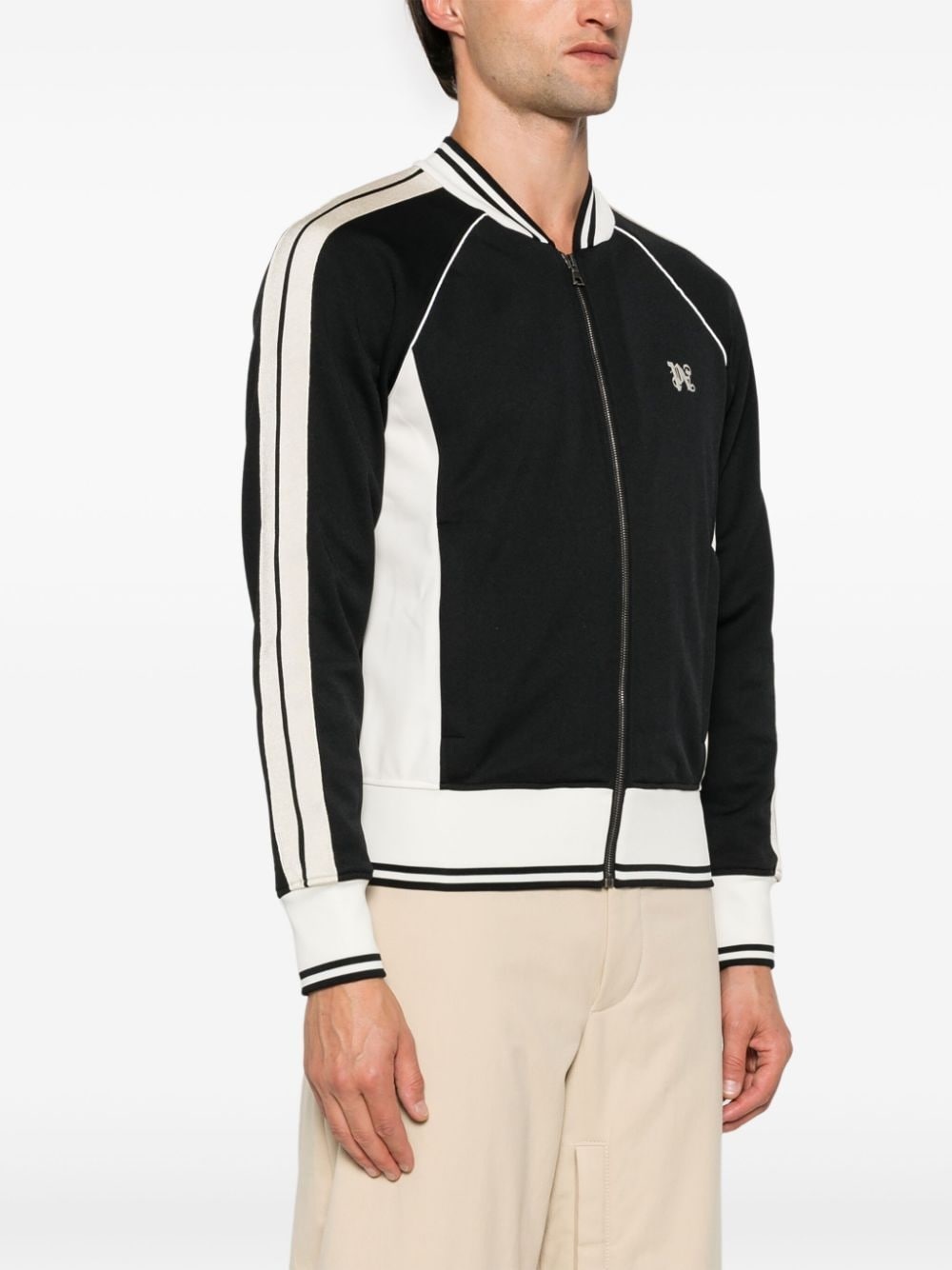 logo-embroidered bomber jacket - 3