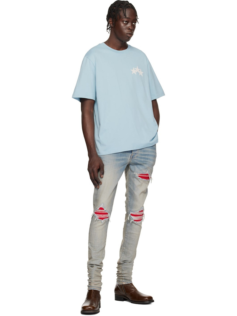 AMIRI Blue Three Star T-shirt outlook