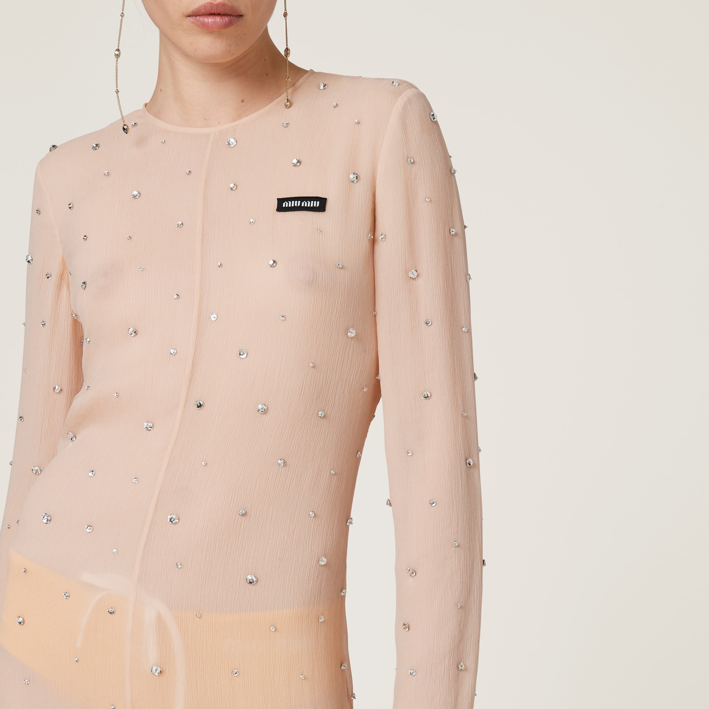 Embroidered chiffon dress - 4