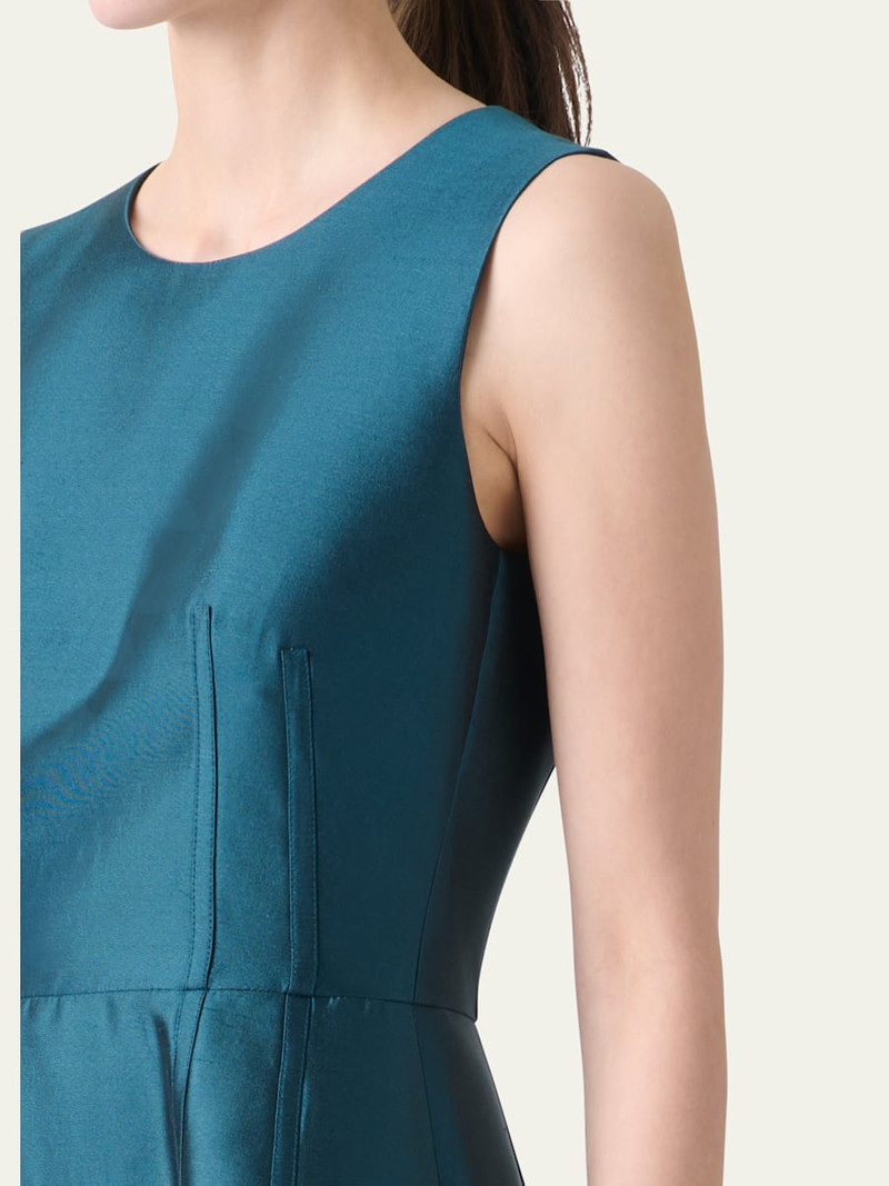 AKRIS Dupion Silk Sleeveless Cocktail Dress outlook