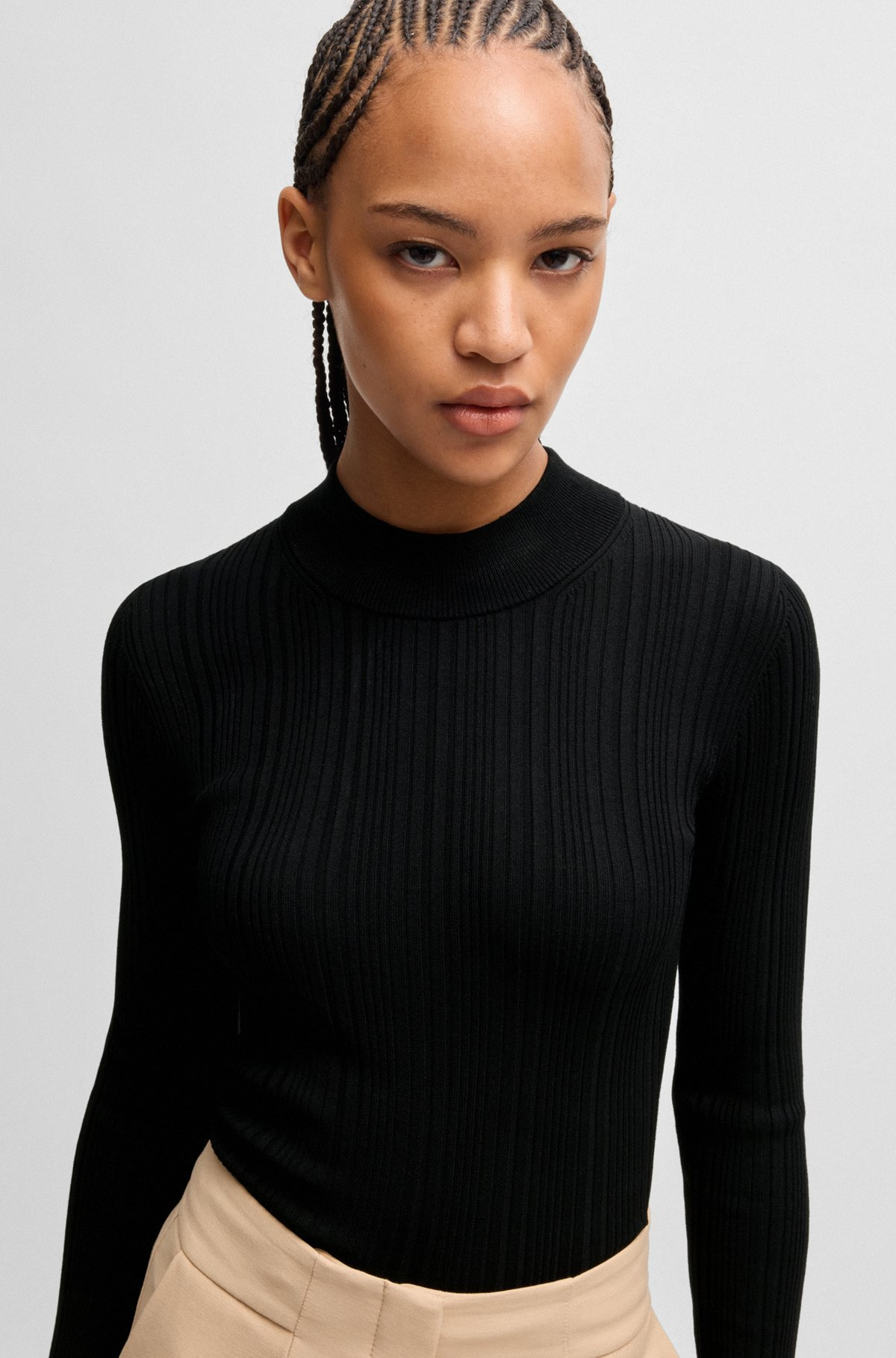 SLIM-FIT SWEATER WITH IRREGULAR RIBBED STRUCTURE - 5