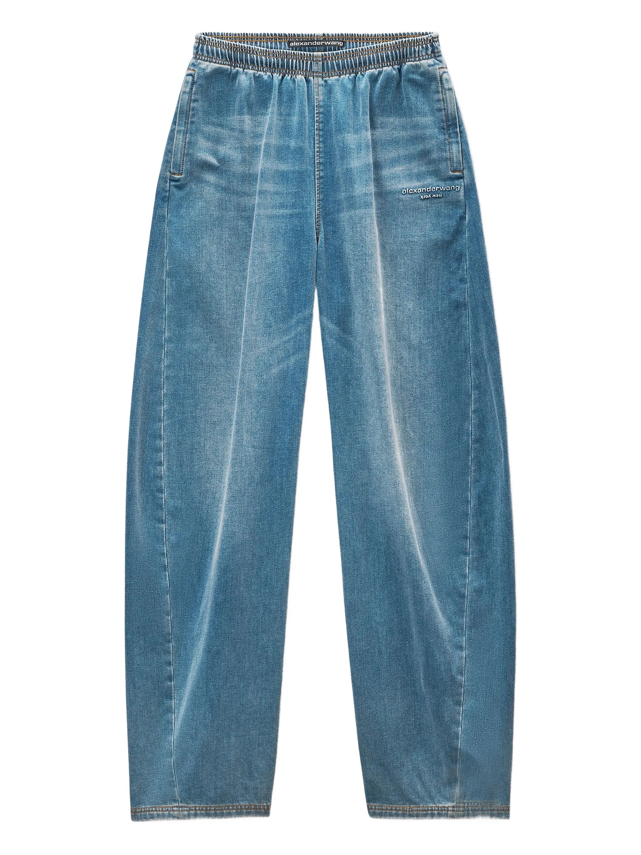 elasticated-waist drawstring track pants - 1