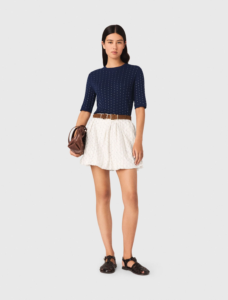 maje Round-neck rhinestone jumper outlook