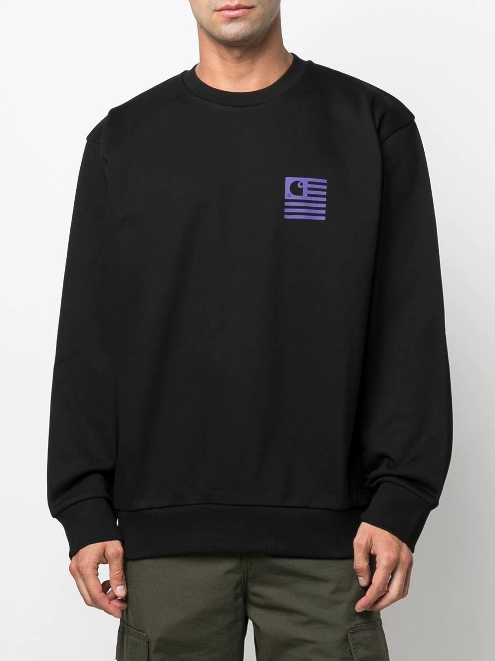 logo-print cotton sweatshirt - 3