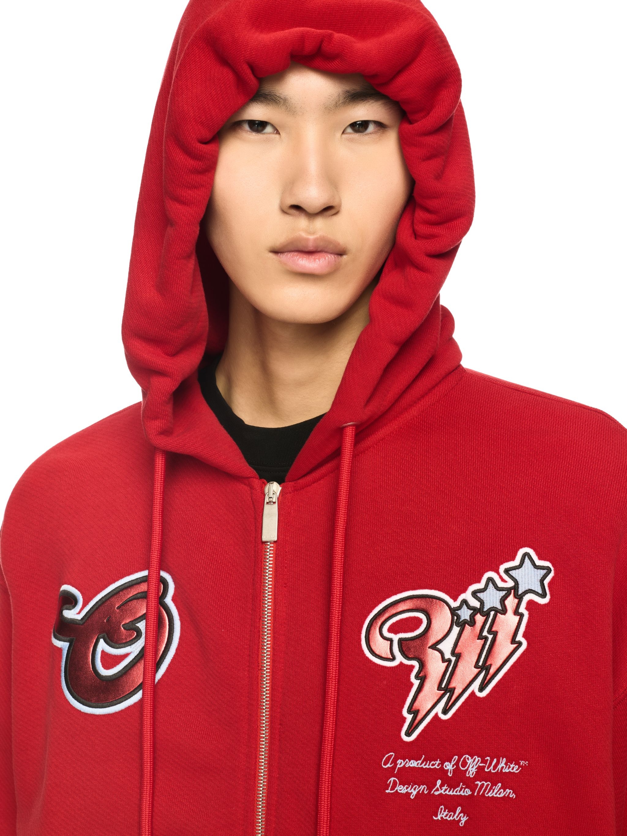 Red Scorpion Patch Zip Skate Hoodie - 5