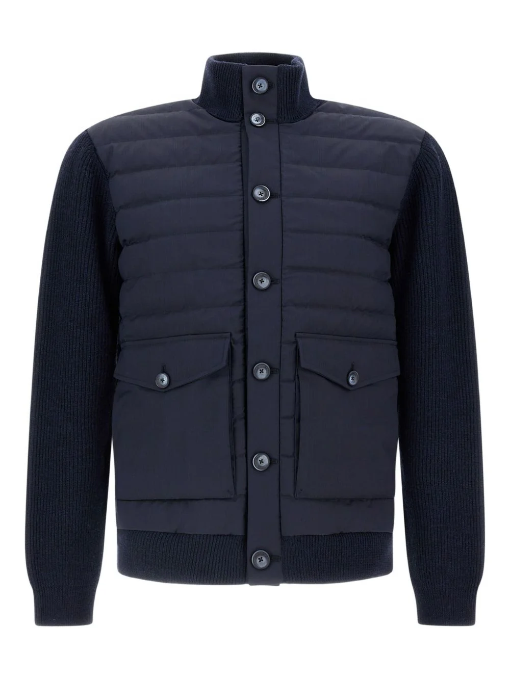 high-neck quilted jacket - 1