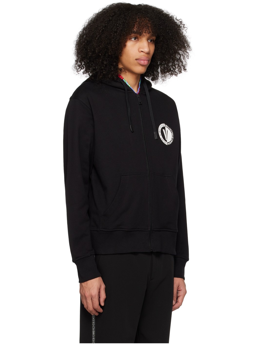 Black V-Emblem Hoodie - 2