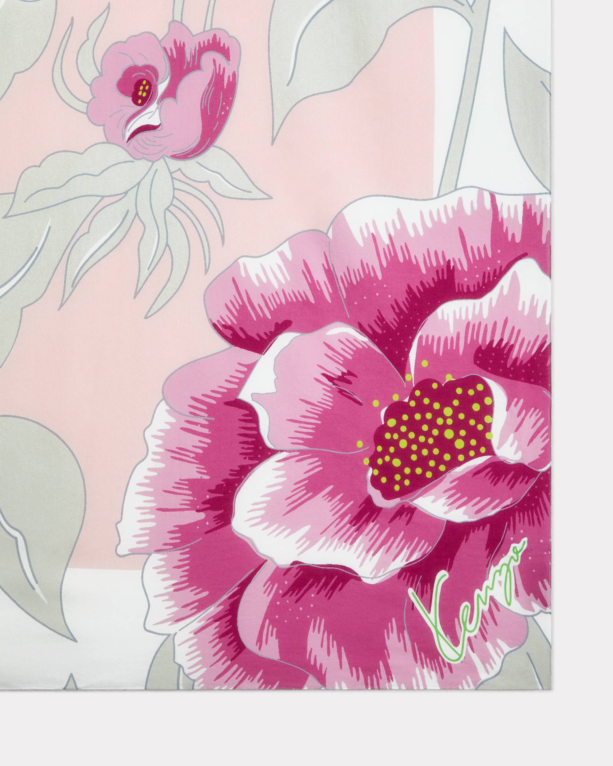 'KENZO Peonies' square in light cotton - 2