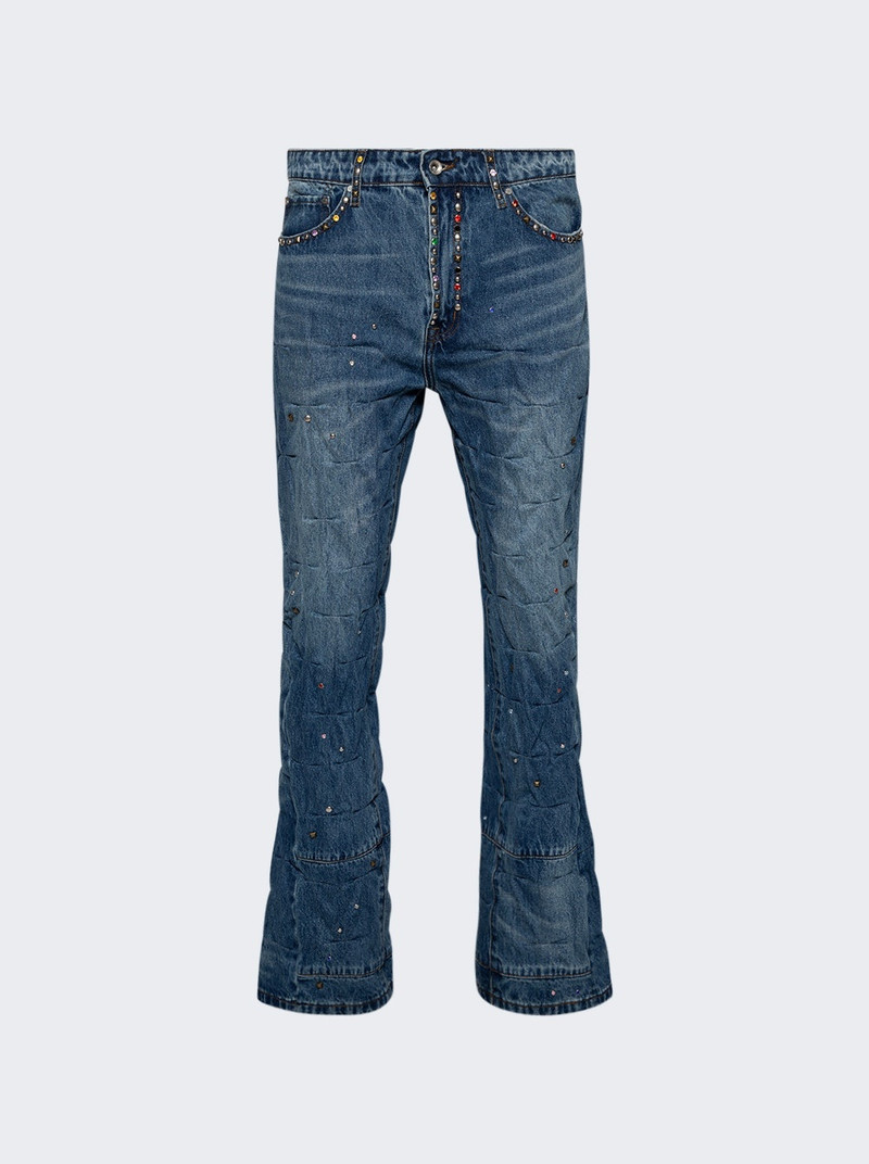 Stud Cinched Jeans Denim - 1