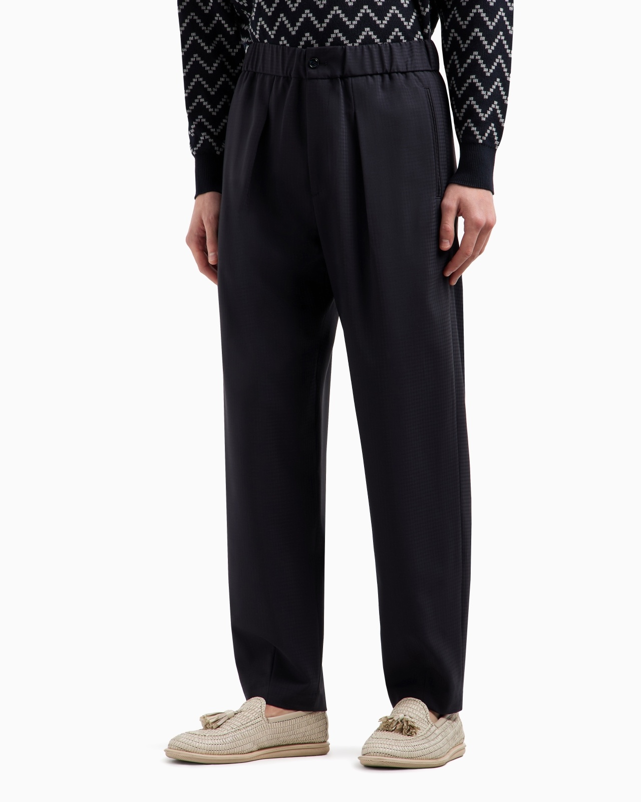 SINGLE-DART, WOOL-CANVAS TROUSERS - 2