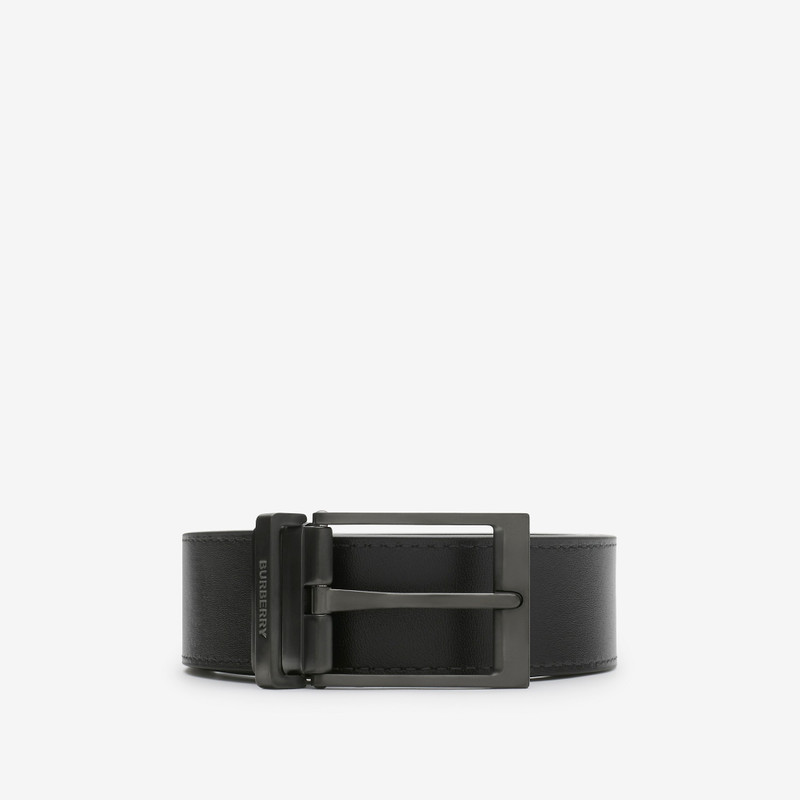 Reversible Charcoal Check and Leather Belt 4