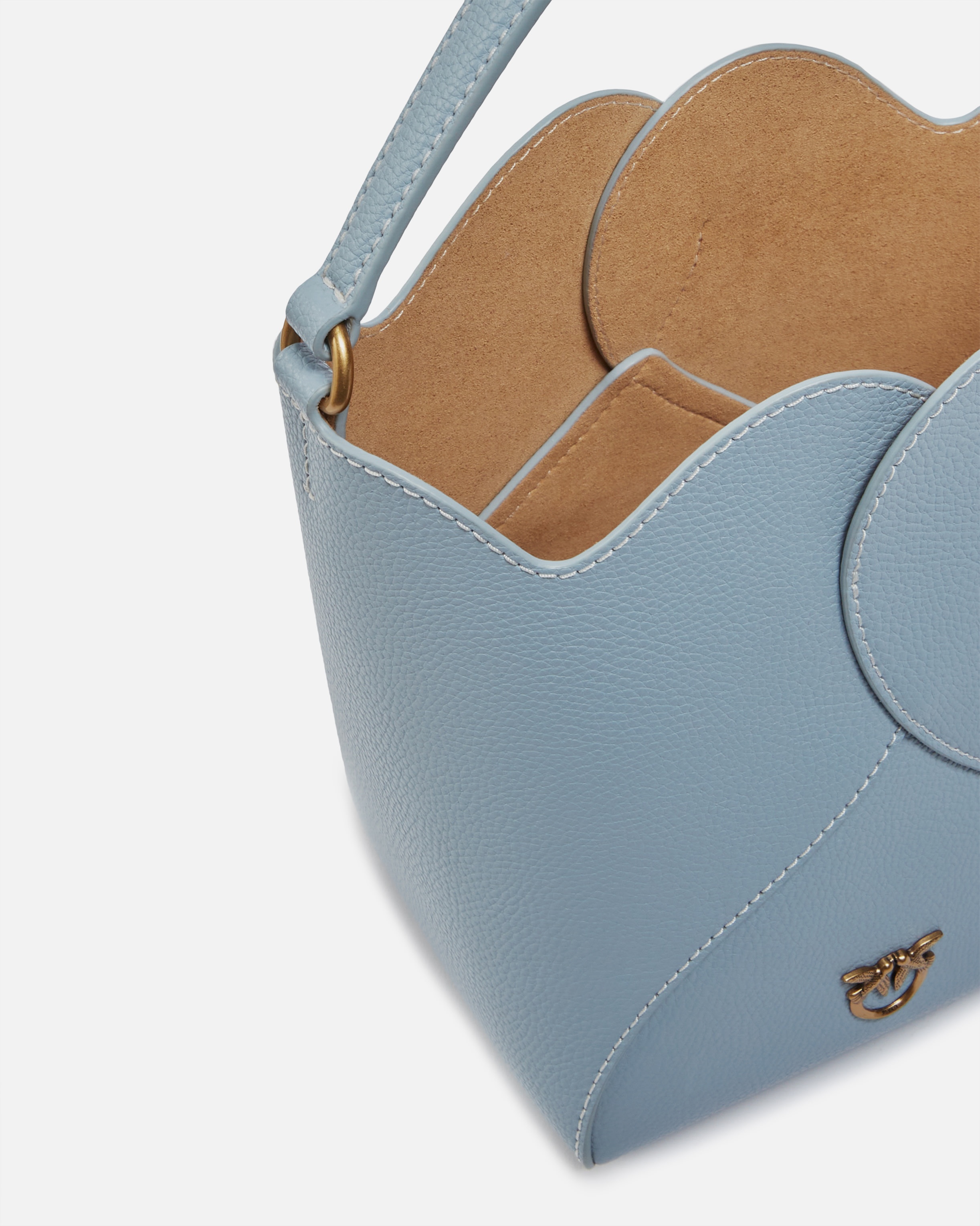 HEART MINI LEATHER BUCKET BAG WITH SHOULDER STRAP - 4