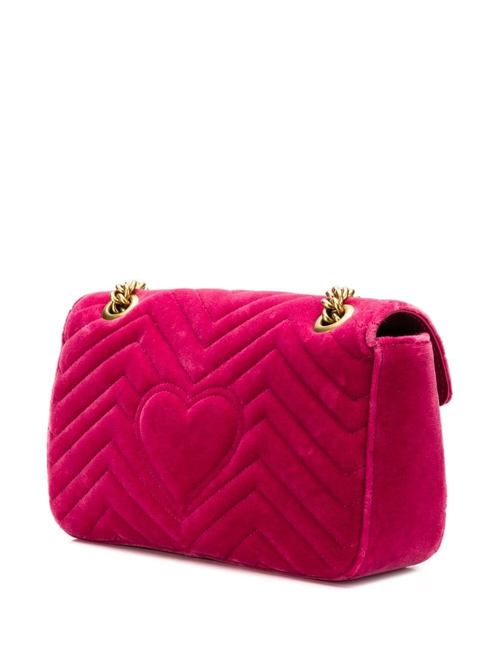 GG Marmont small velvet shoulder bag - 3