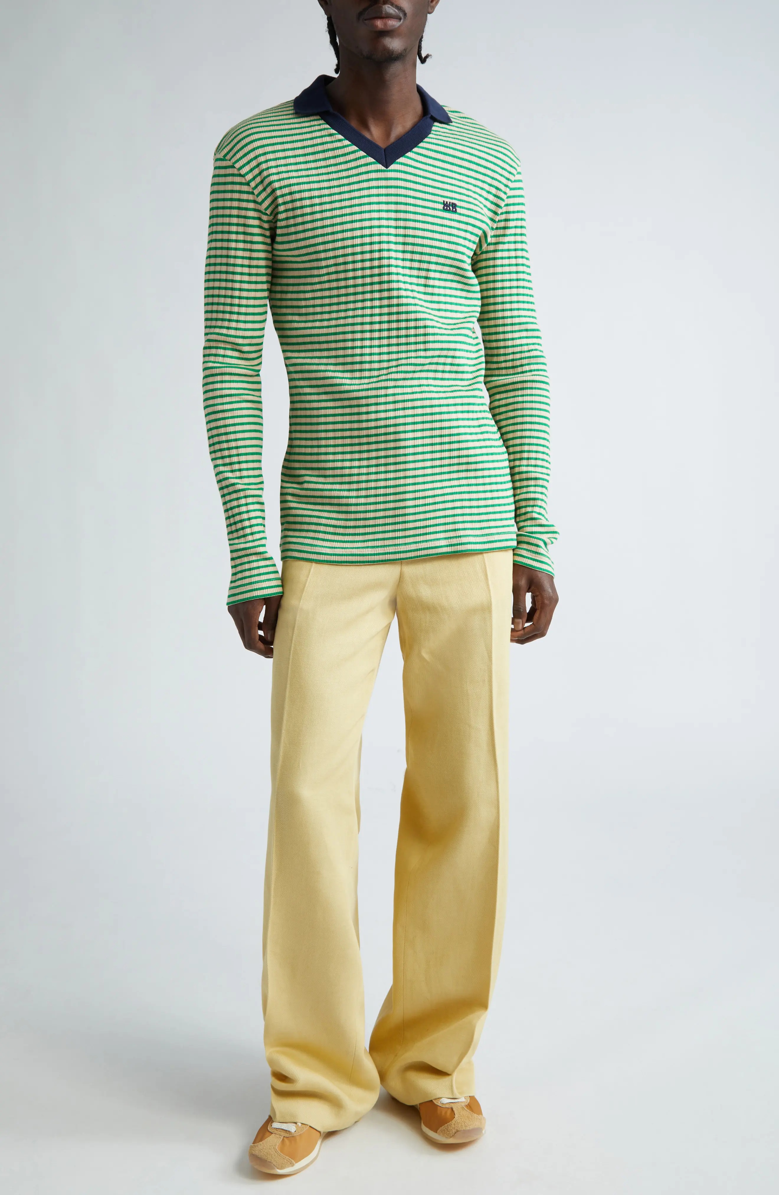 Constant Track Stripe Cotton & Linen Trousers - 2