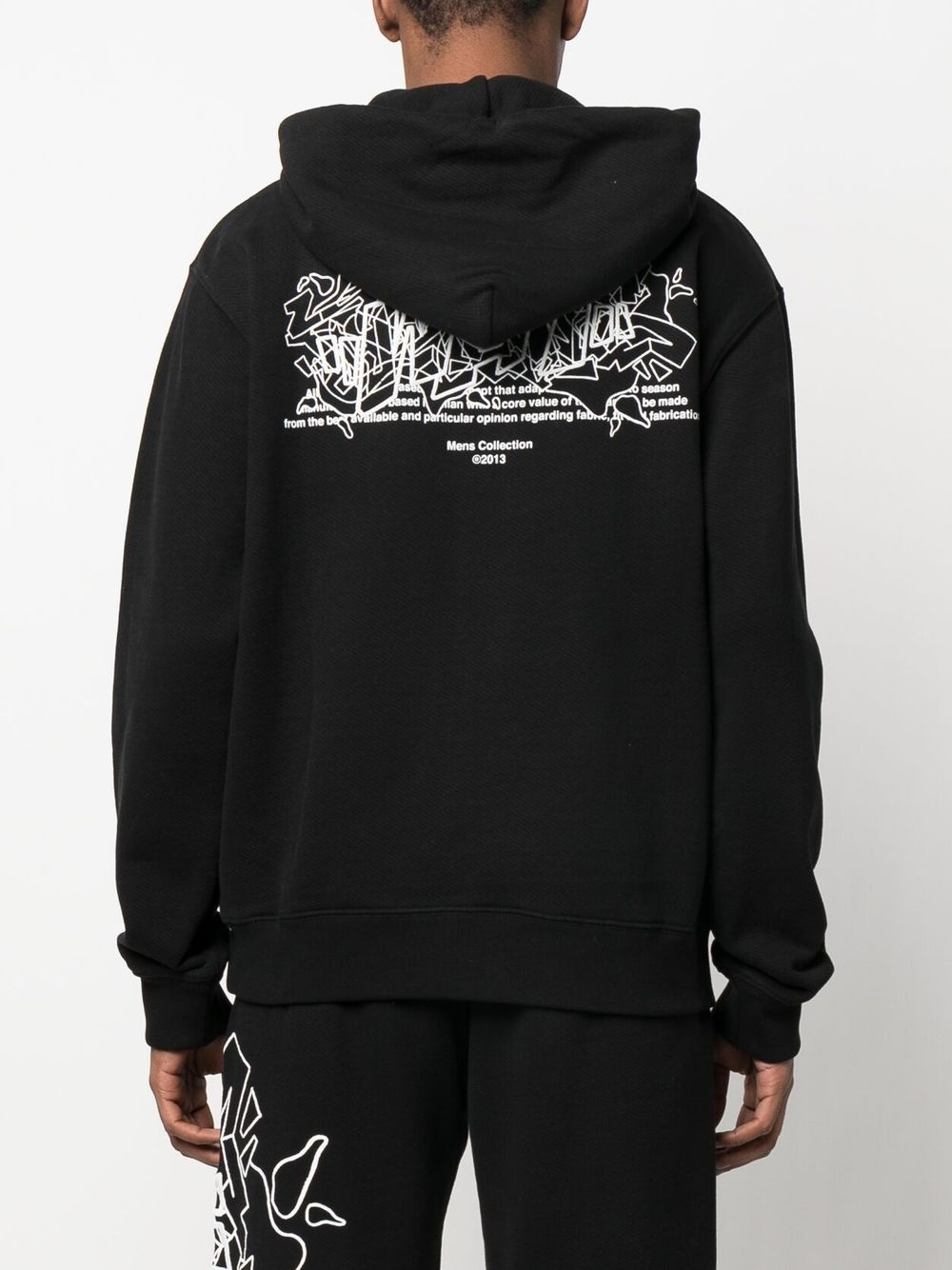 slogan-print drawstring hoodie - 4