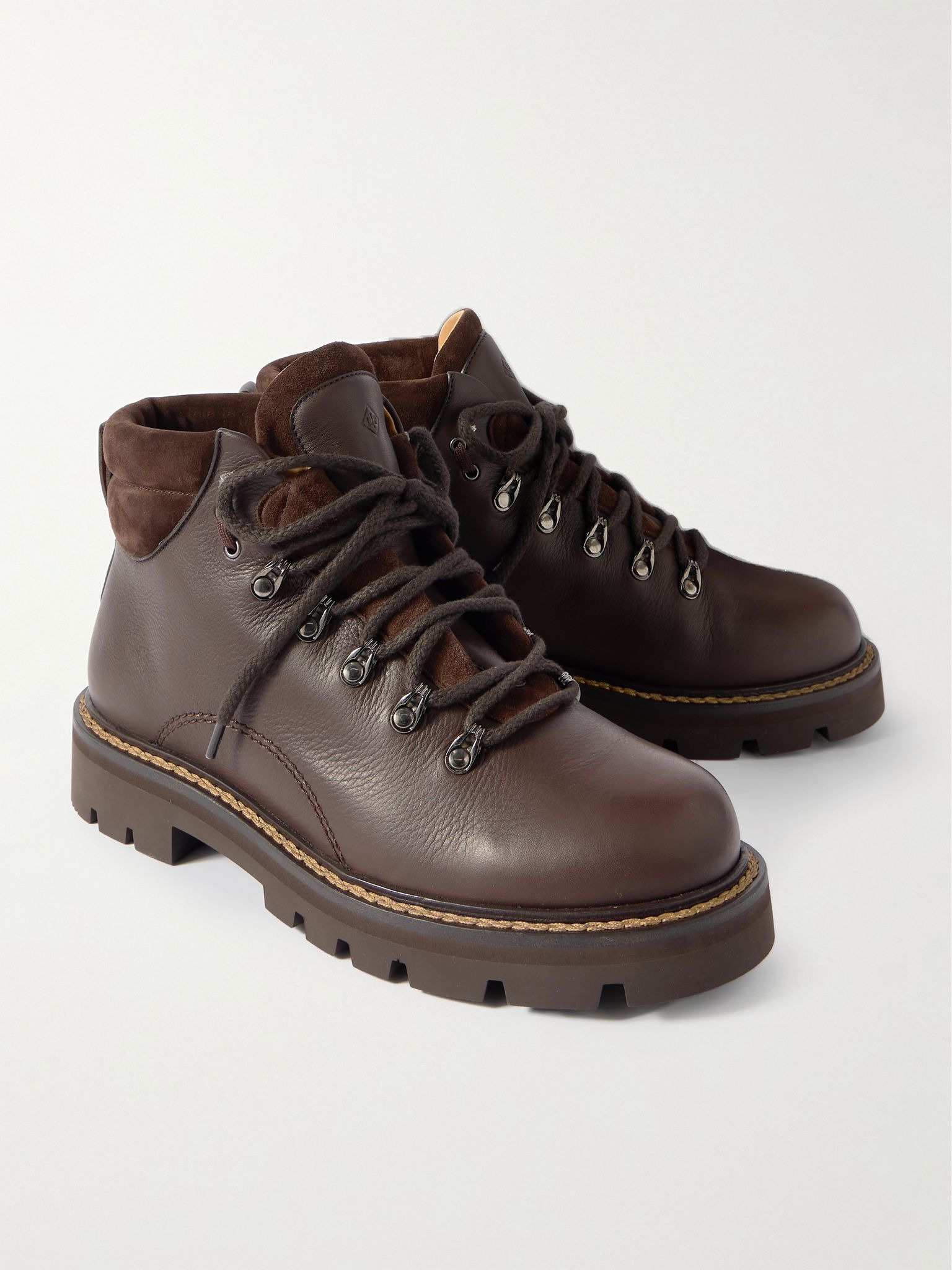Beinn Walk Shearling-Lined Leather and Padded Suede Boots Brown - 4