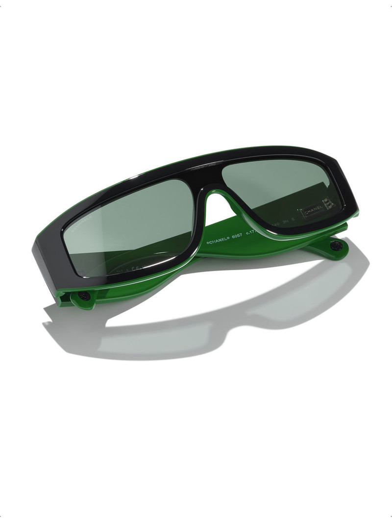 CH6057 rectangular-frame curved nylon sunglasses 4