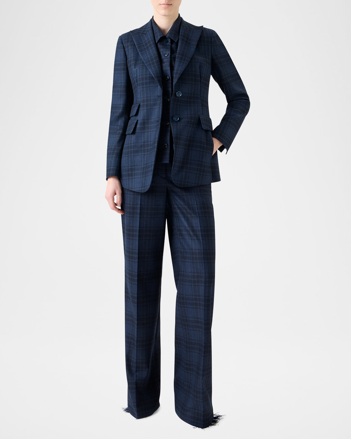 Percival Check Wool Double-Face Single-Breasted Jacket - 2