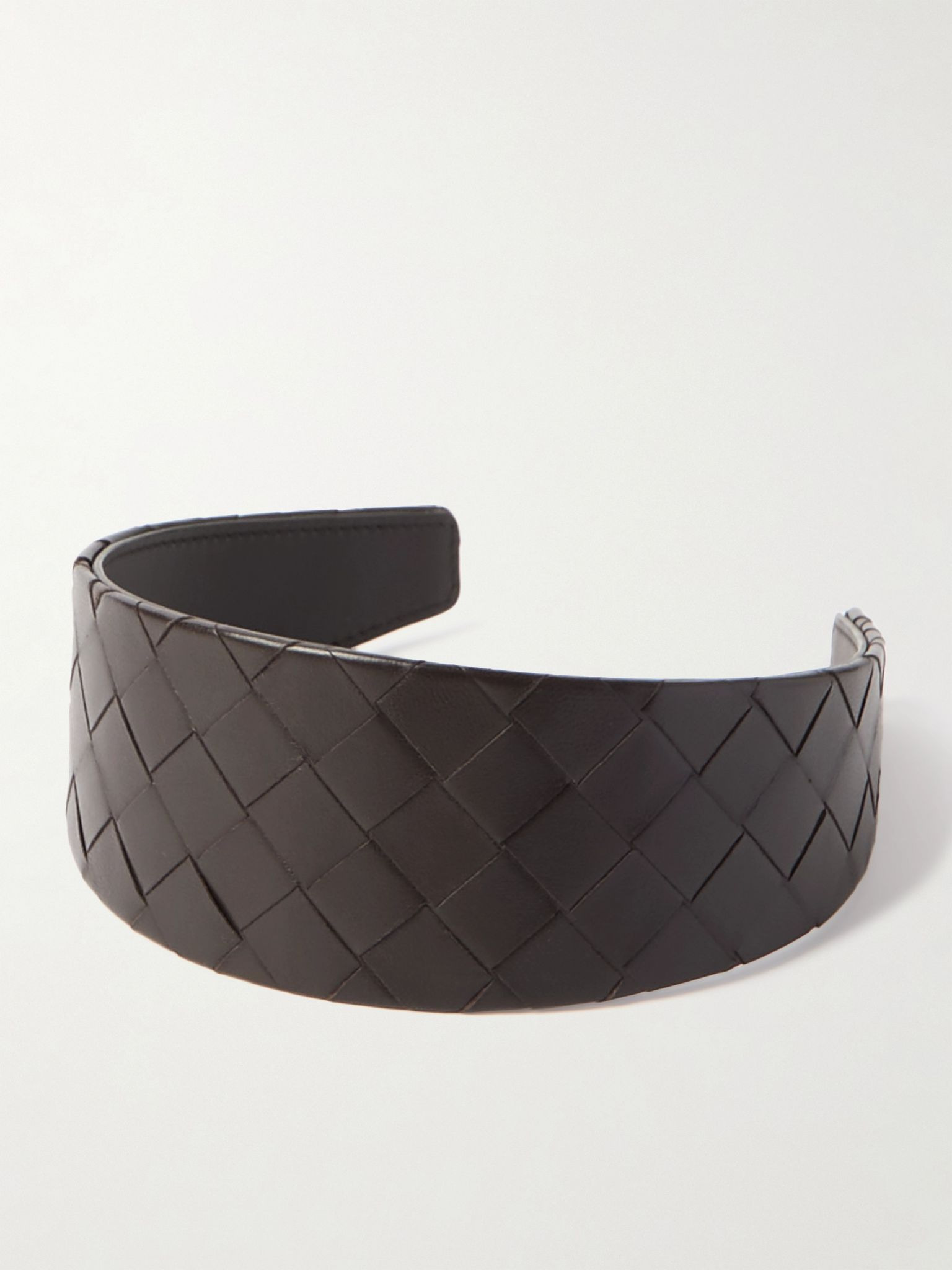 Intrecciato leather headband Brown - 1