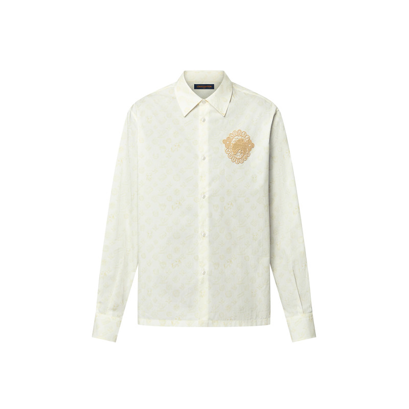 Monogram Printed Long-Sleeved Cotton Shirt 1
