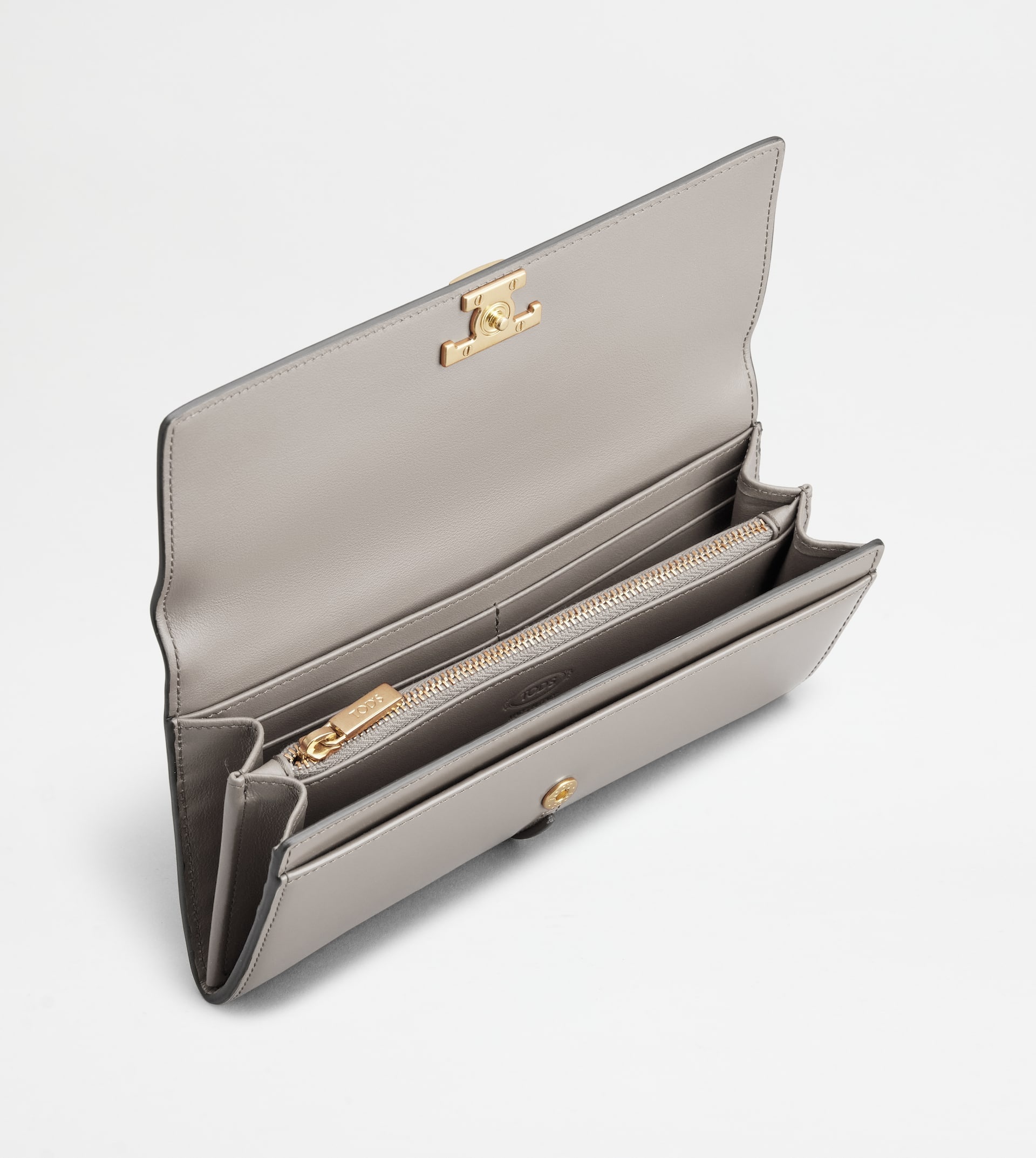 T TIMELESS WALLET IN LEATHER - GREY - 2