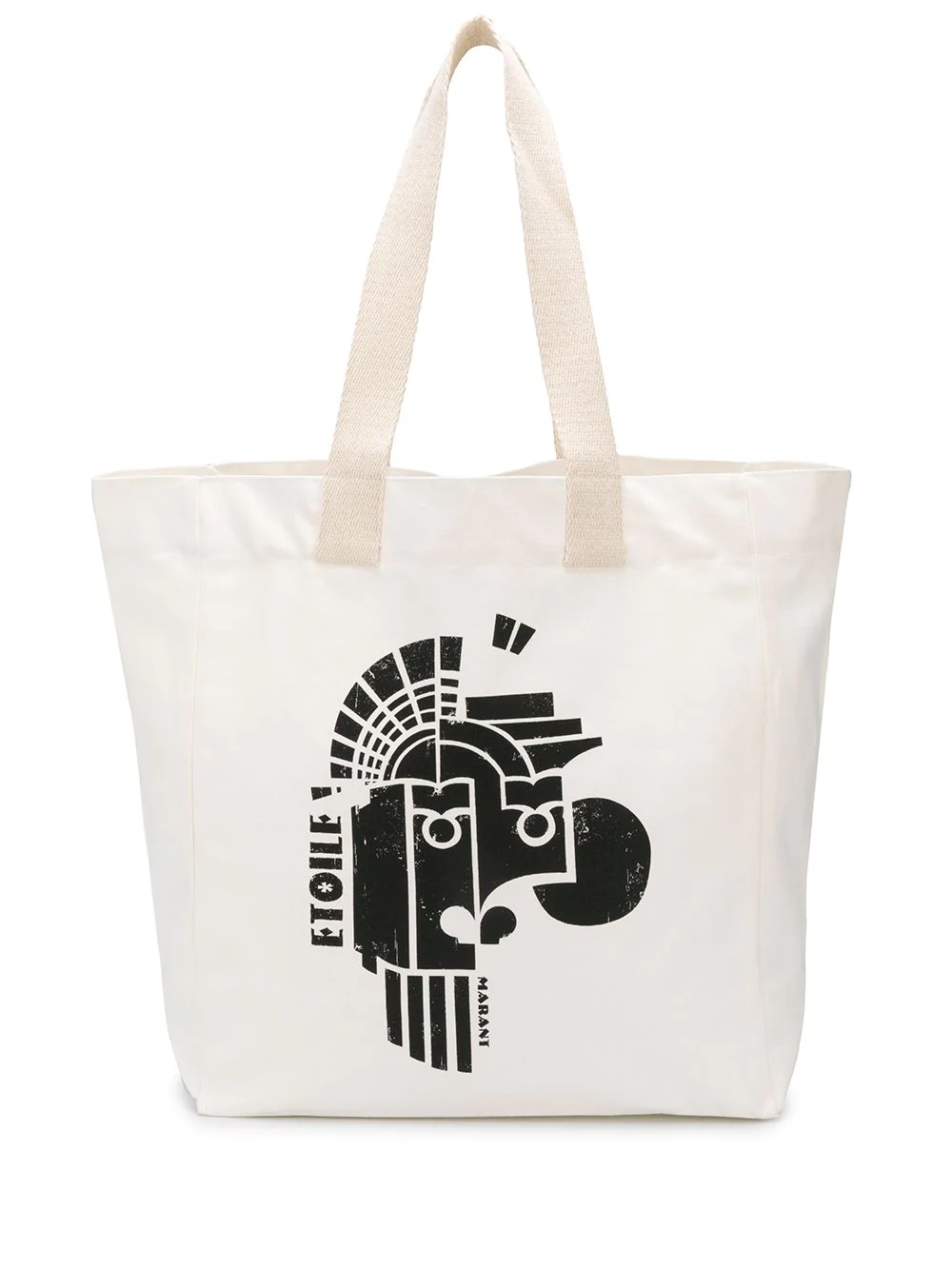 geometric-print logo tote bag - 1