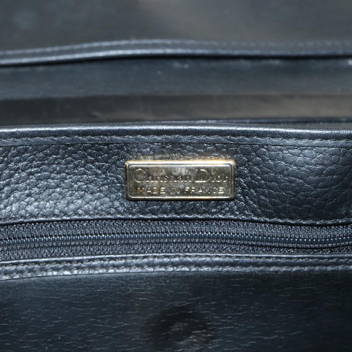 DIOR Hand Bag Leather Black Gold - 16