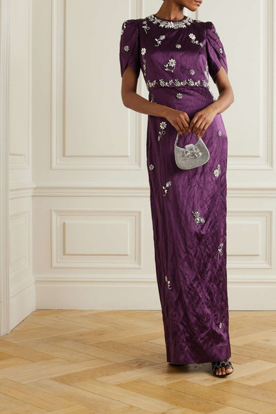 Erdem Crystal-embellished crinkled-satin gown outlook