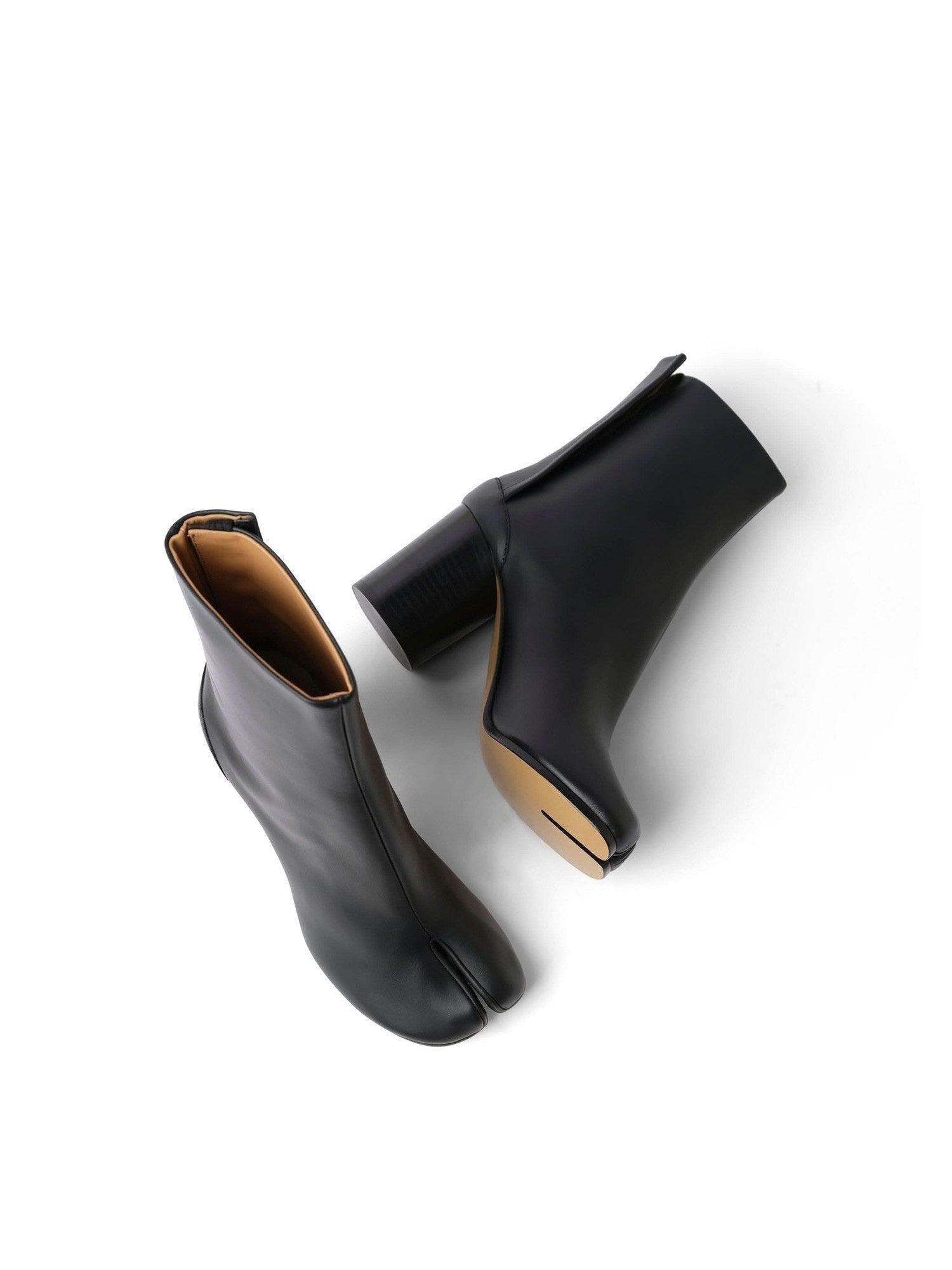 Tabi Leather Boots 8cm Heel in Black - 4