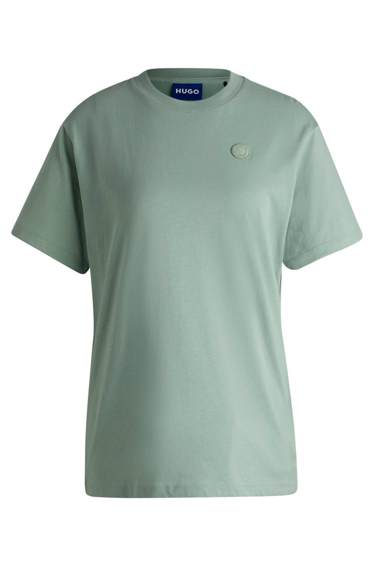 COTTON JERSEY T-SHIRT WITH CURVED LOGO - 1