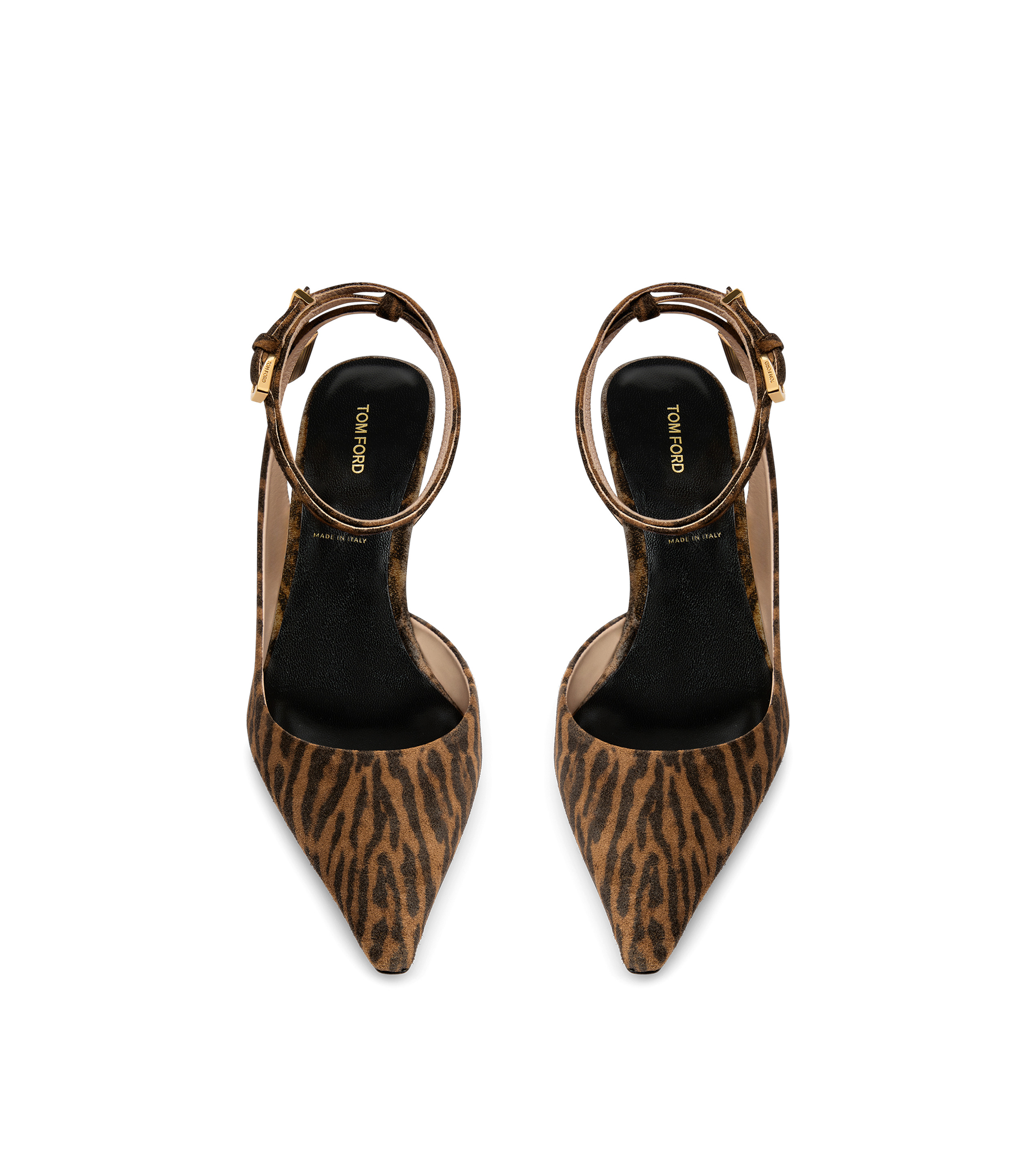 OCELOT-PRINT SUEDE PADLOCK SLINGBACK - 4