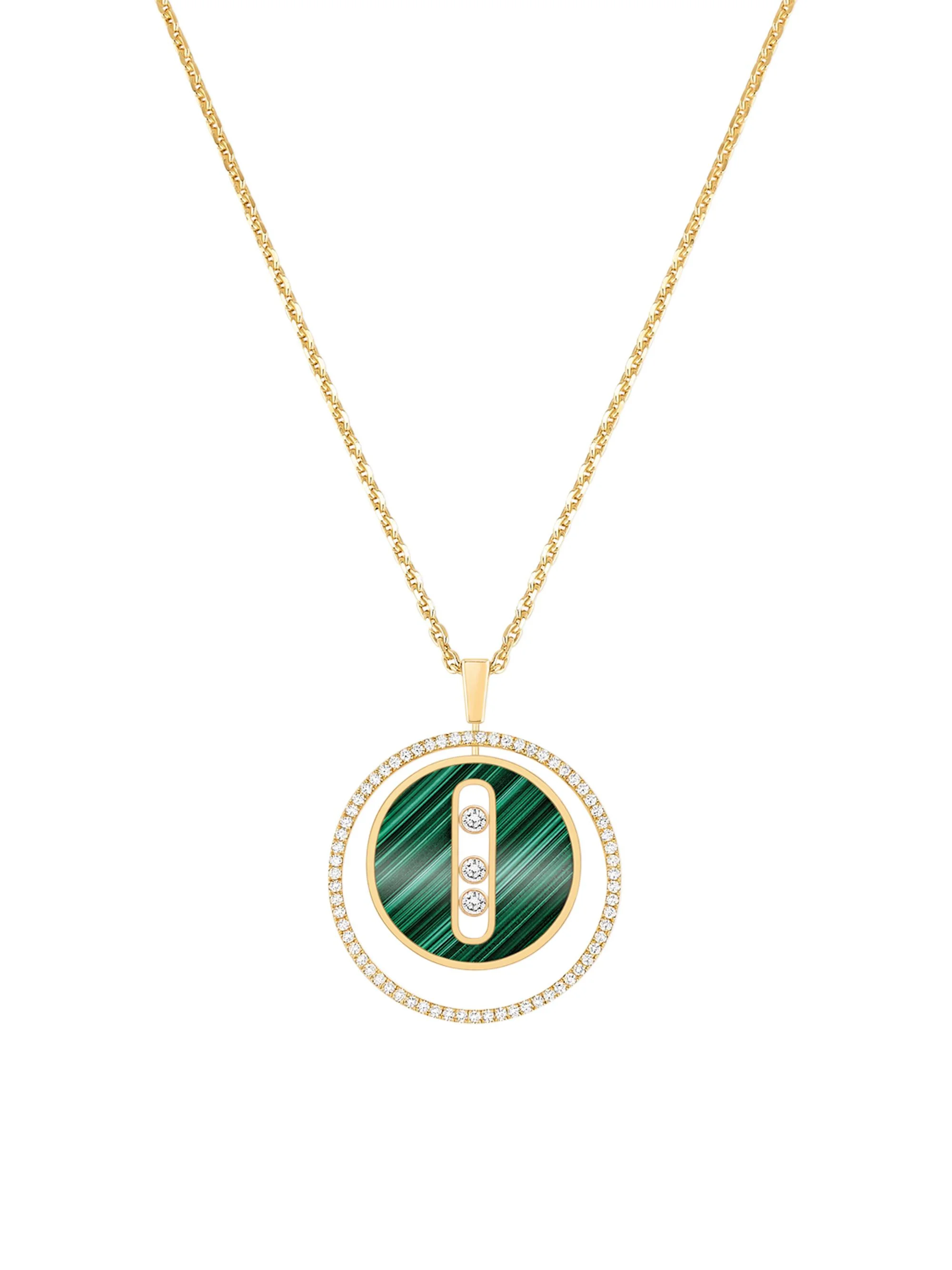 Women's Lucky Move 18K Yellow Gold, Malachite & Diamond Pendant Necklace - Yellow Gold - 1